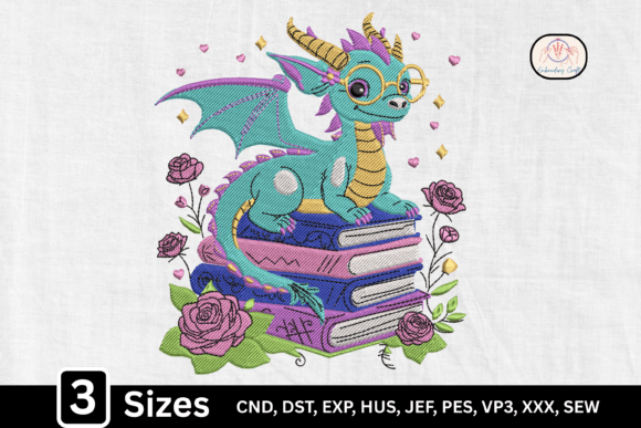 Fantasy Dragon on Floral Book Stack Review