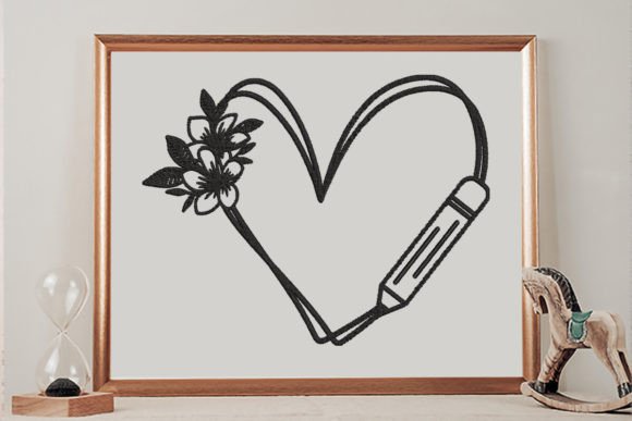 Floral Doodle Heart with Pencil Review