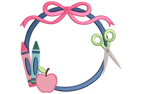 School Supplies Wreath Embroidery Review