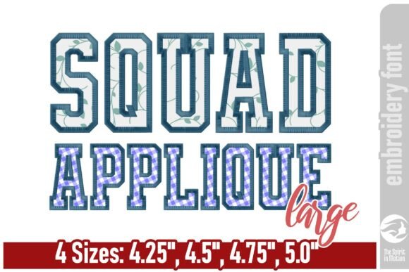 Squad Varsity Applique Font - Large Review