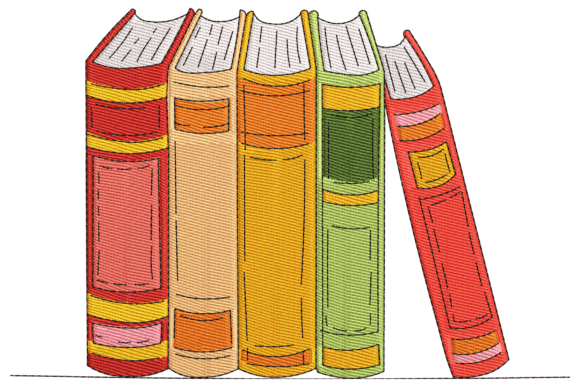 Stacked Books Embroidery Design Review